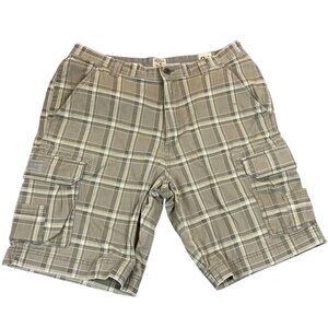 Red Head Mens Plaid Shorts Size 34 Beige Cotton Blend Casual Summer Wear